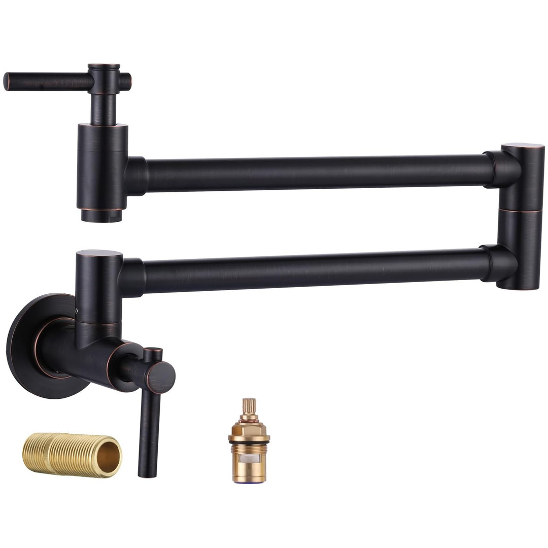 iVIGA Wall Mount Oil Rubbed Bronze Pot Filler Faucet with Double Joint Swing Arm