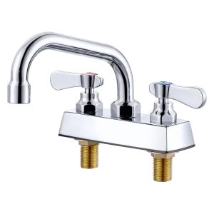 iVIGA Polished Chrome Commercial Centerset Sink Faucet with 6″-12″ Swivel Spout